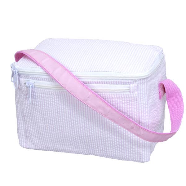 Pink Seersucker Lunch Box