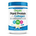Orgain Plant Protein Plus Collagen container on a white background