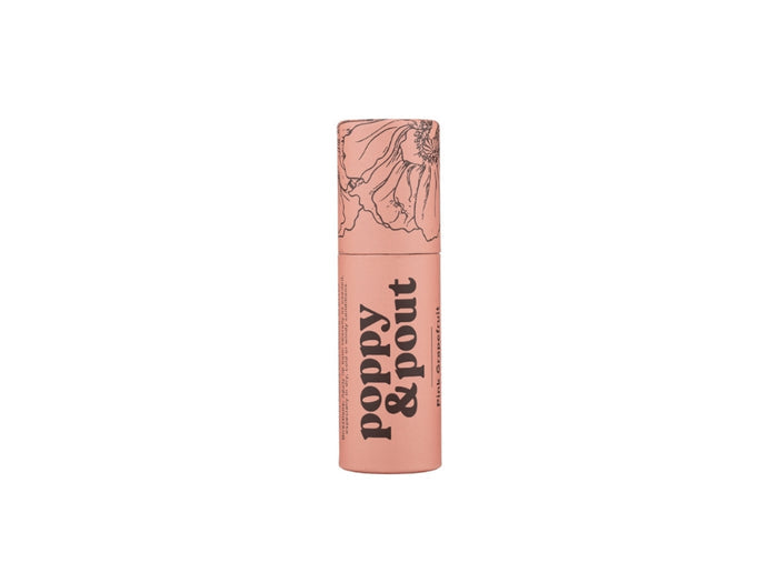 Poppy & Pout Pink Grapefruit lip balm handmade in Idaho Falls, ID