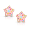 Puffed star stud earrings — children's jewelry, birthday and holiday gift
