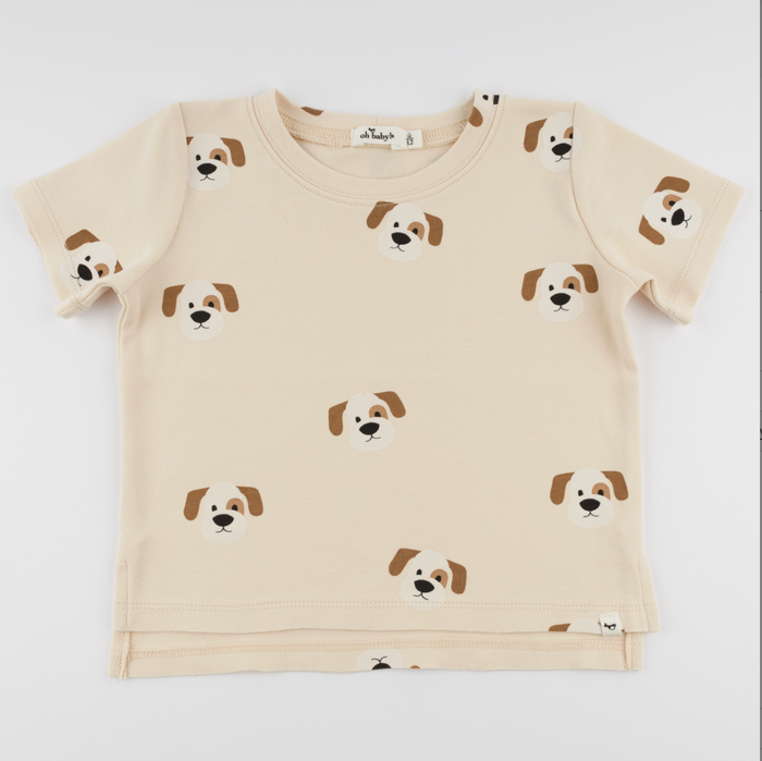 Puppy Print Short Sleeve Tee