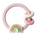 Rainbow pink Ritzy rattle teether — fun colorful baby toy, baby shower gift