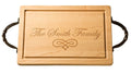 Rectangle cutting board with handles — personalized wooden kitchen gift