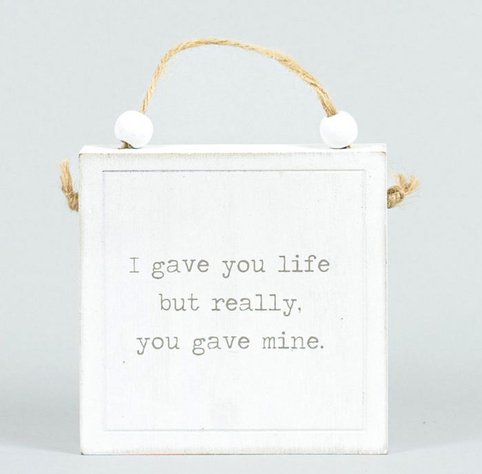 Reversible hanging sign LIFE/MEMORIES White/Black