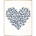 Rustic block with anchor heart design — personalized coastal home decor