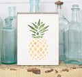 Rustic block pineapple design — personalized tropical home decor