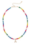 Ruthie Rainbow Beaded Mini Initial Children's Necklace