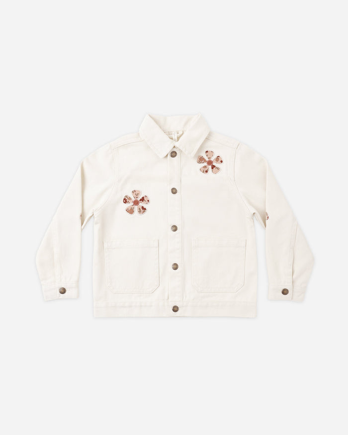 Rylee + Cru Denim Chore Coat Daisy Patches