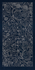 Sashiko Australia - Australian Native Flowers - Navy