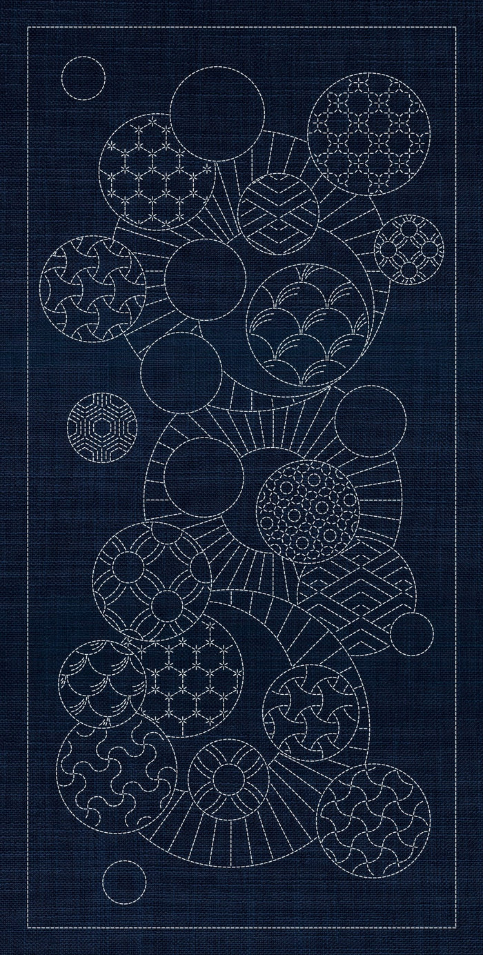 Sashiko Australia - Geometric Circles 1 - Navy