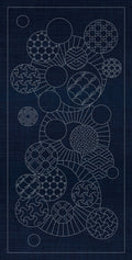Sashiko Australia - Geometric Circles 1 - Navy