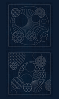Sashiko Australia - Geometric Circles 2 & 3 - Navy
