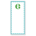 Scallop Monogram Green And Blue E Skinny Notepad