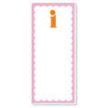 Scallop Monogram Orange And Pink I Skinny Notepad