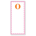 Scallop Monogram Orange And Pink O Skinny Notepad