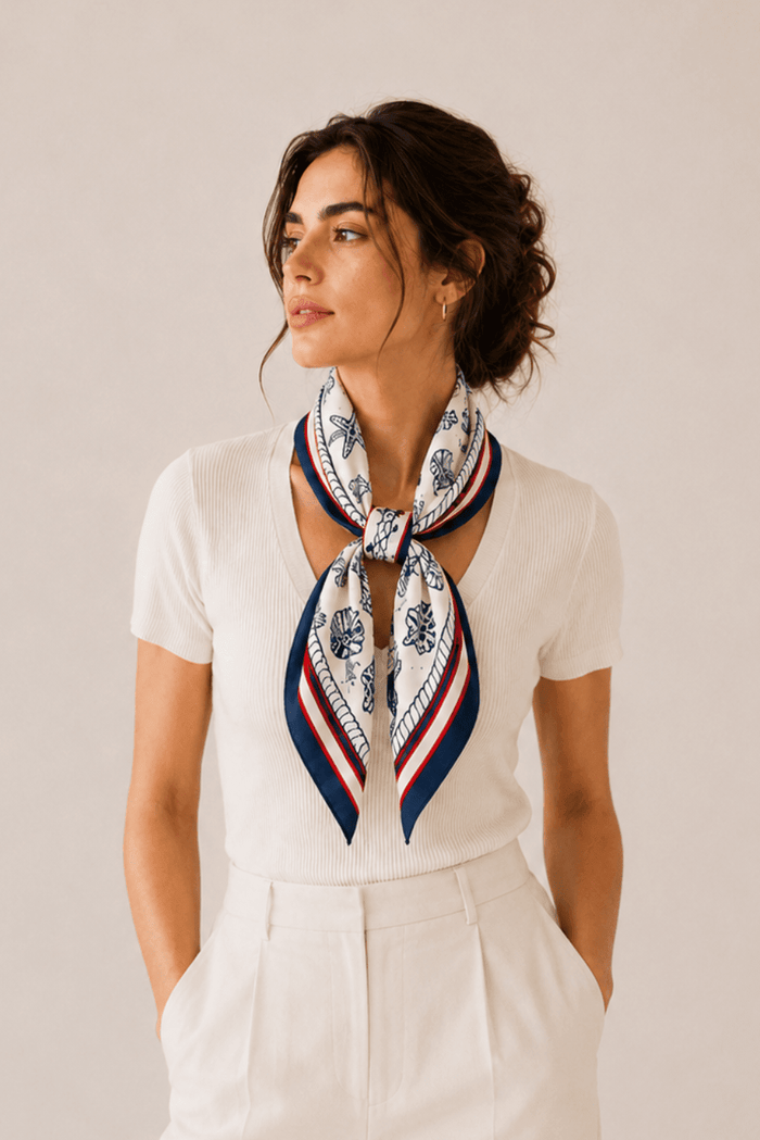 Sea Print Square Scarf
