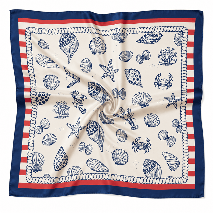 Sea Print Square Scarf