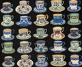 Senyo - Afternoon Tea Cotton Fabric - Black