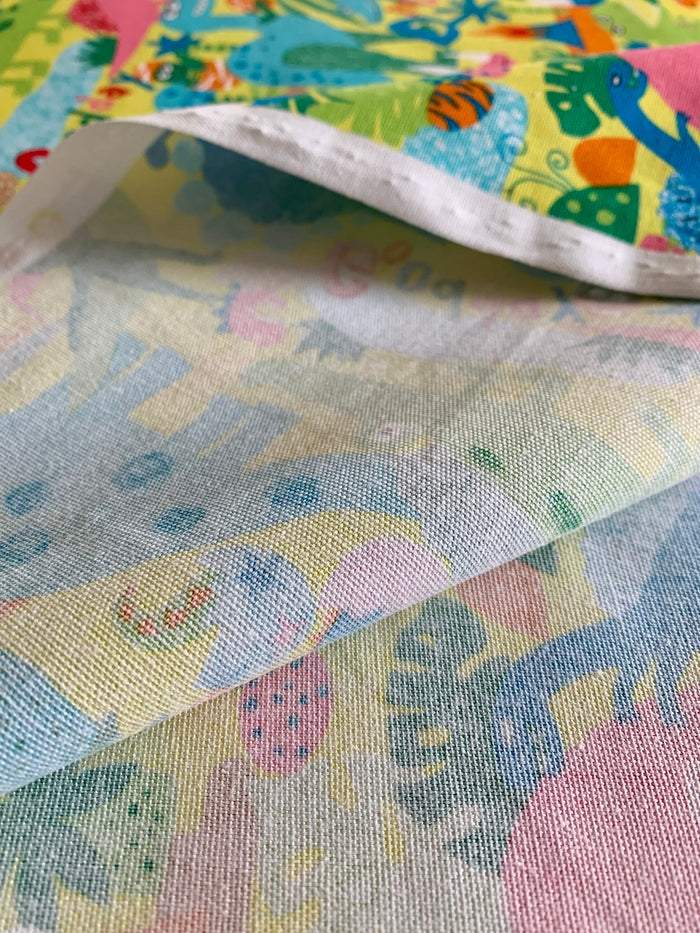 Senyo - SALE Happy Cloth Dinosaurs Cotton Oxford - Chartreuse