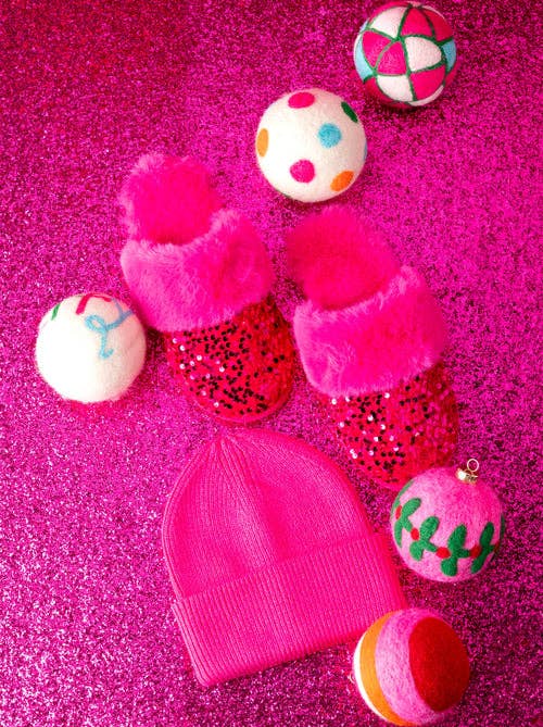 Sequin Valentine Slippers