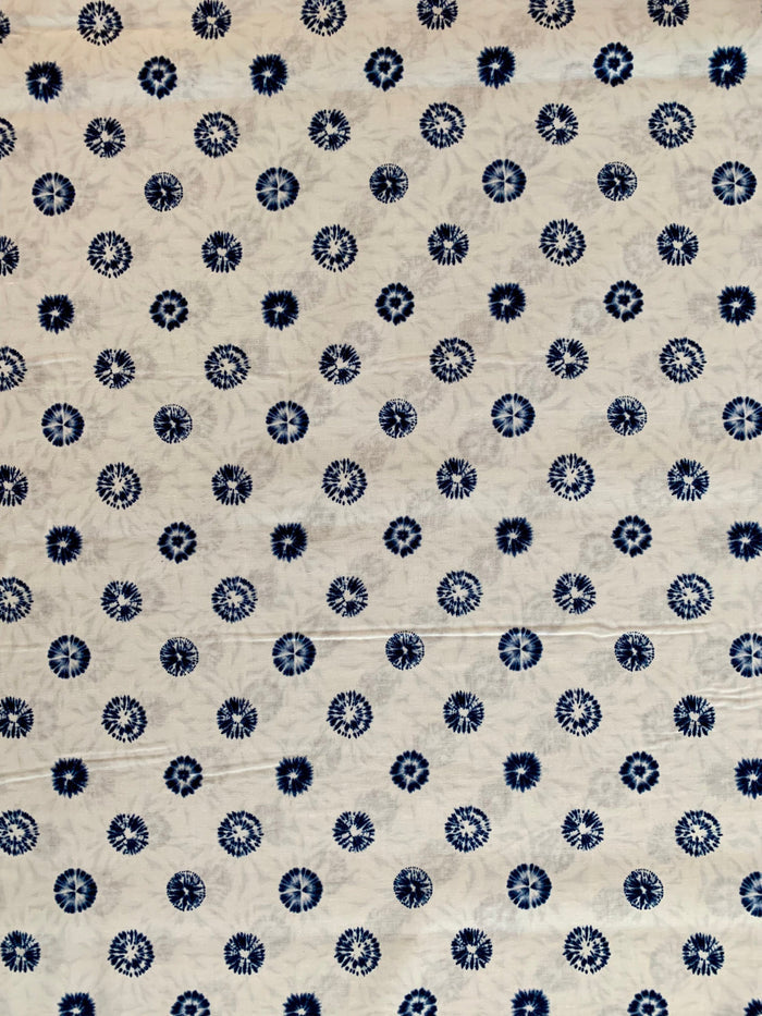 Printed Shibori style collection Sevenberry cotton fabric 850257-5-3 white