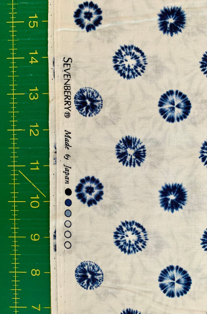 Printed Shibori style collection Sevenberry cotton fabric 850257-5-3 white