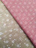 Sevenberry - Double Sided Cherry Blossom and Asanoha Star Cotton Dobby - Beige Pink