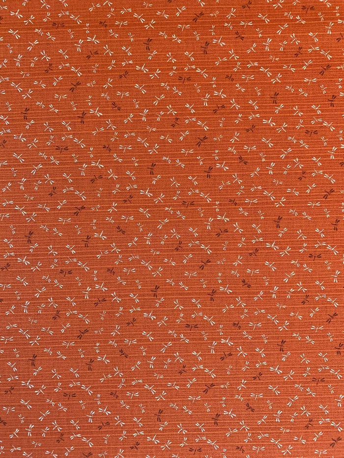 Sevenberry - Double Sided Dragonfly and Same-Komon Cotton Shantung - Orange Purple
