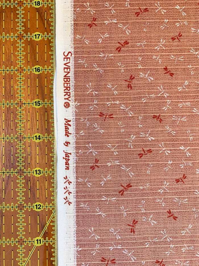 Sevenberry - Double Sided Dragonfly and Same-Komon Cotton Shantung - Pink Red