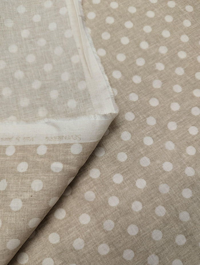 Sevenberry - Medium Polka Dot Cotton Double Gauze - Doe Brown