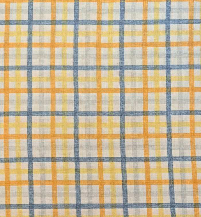 Sevenberry - Plaid Cotton Double Gauze - Blue Orange Yellow