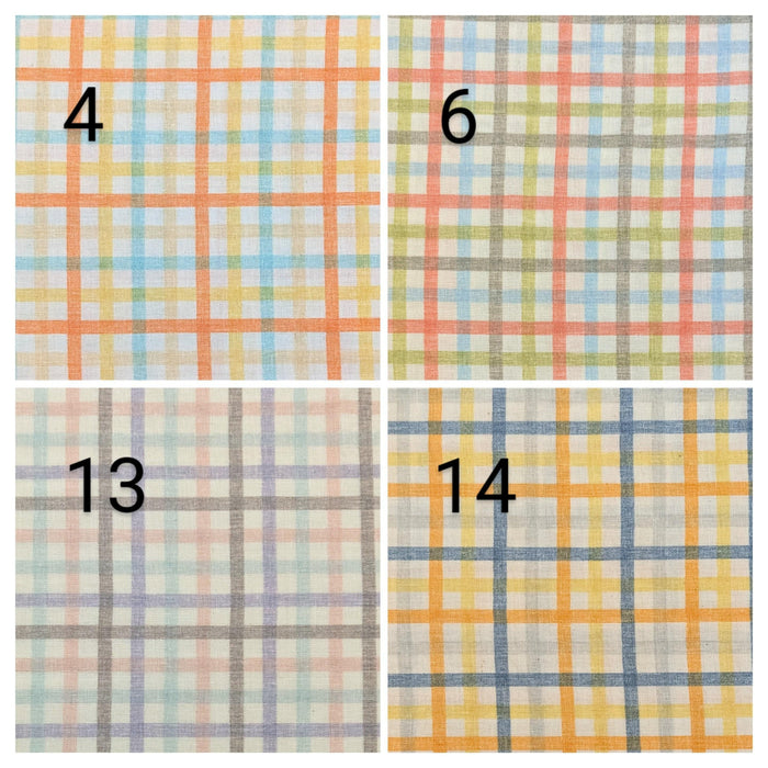 Sevenberry - Plaid Cotton Double Gauze - Orange Yellow Blue
