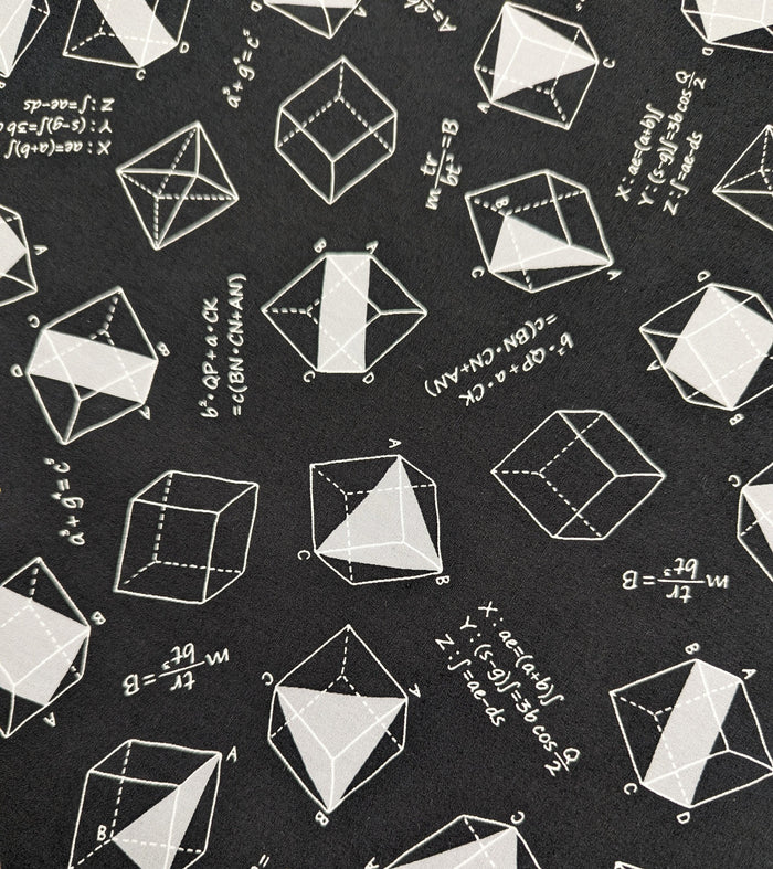 Sevenberry - SALE Geometry Cotton Fabric - Black Gray