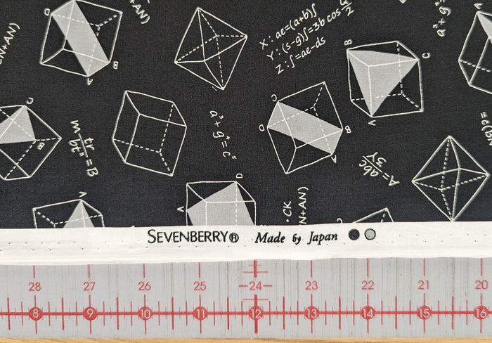 Sevenberry - SALE Geometry Cotton Fabric - Black Gray