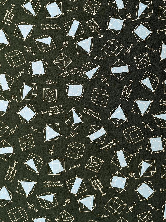 Sevenberry - SALE Geometry Cotton Fabric - Green Blue
