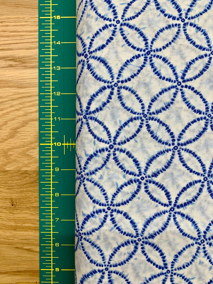 Sevenberry - Shippo Printed Shibori-Style Collection Cotton Fabric - White