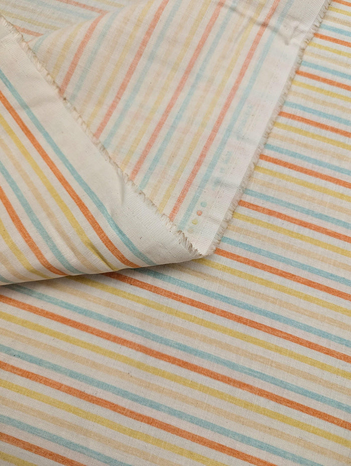Sevenberry - Striped Cotton Double Gauze - Orange Yellow Blue