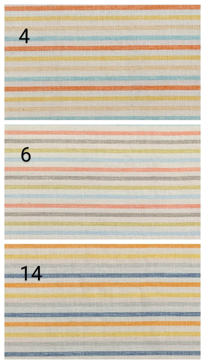 Sevenberry - Striped Cotton Double Gauze - Orange Yellow Blue