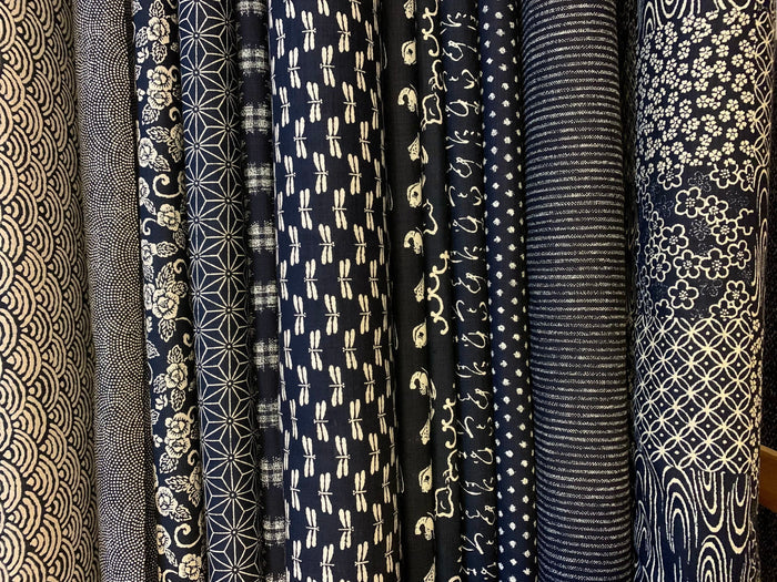 Sevenberry - SWATCHES 30-Piece Cotton Fabric - Navy Blue Beige