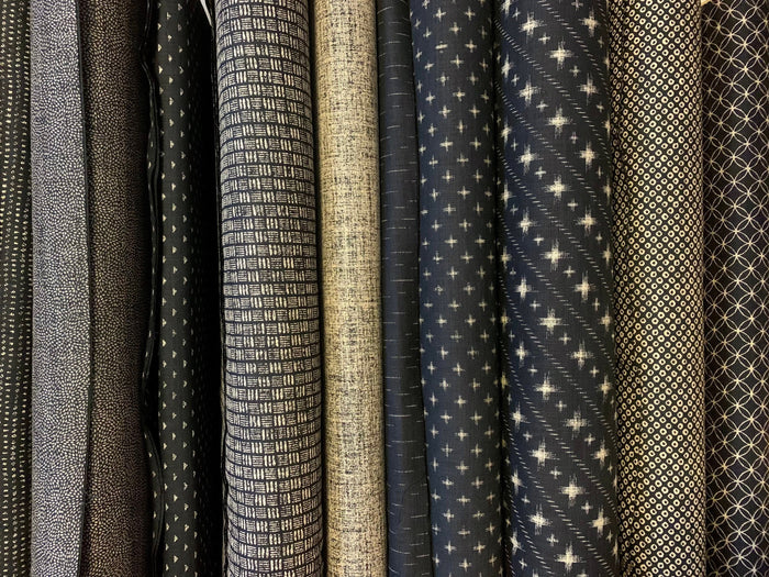 Sevenberry - SWATCHES 30-Piece Cotton Fabric - Navy Blue Beige