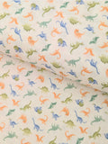 Sevenberry - Tiny Dinosaurs Cotton Double Gauze Fabric - White