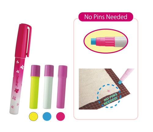 Sewline - Refill for Appliqué Fabric Glue Stick - Pink, Blue, Yellow