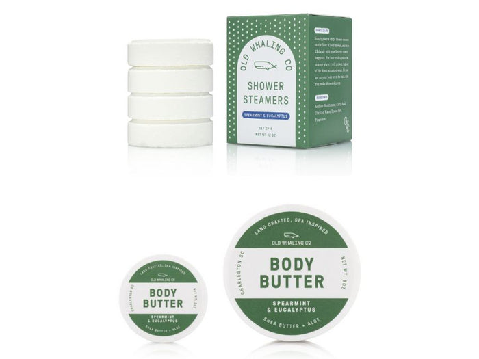 Spearmint & Eucalyptus Shower Bundle with Shower Steamers and Body Butter in 8oz and travel size