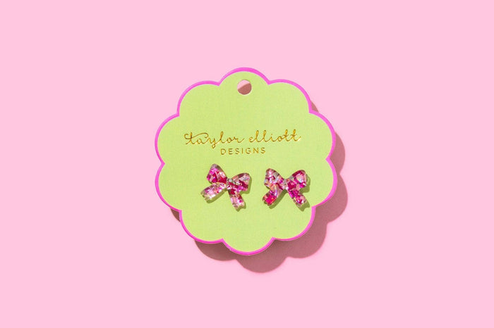 Stud Earrings - Acrylic Ribbon Bows