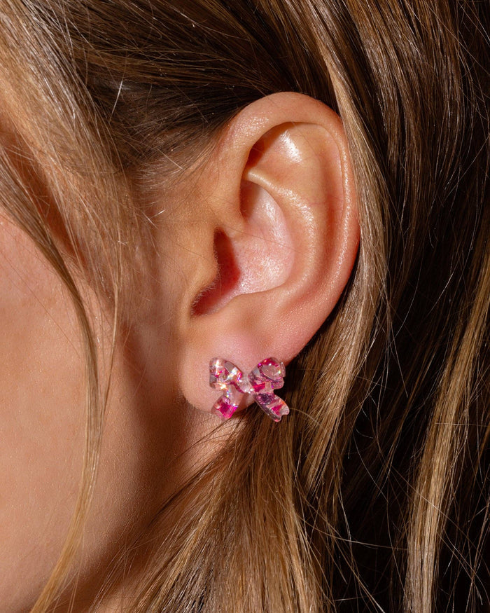 Stud Earrings - Acrylic Ribbon Bows