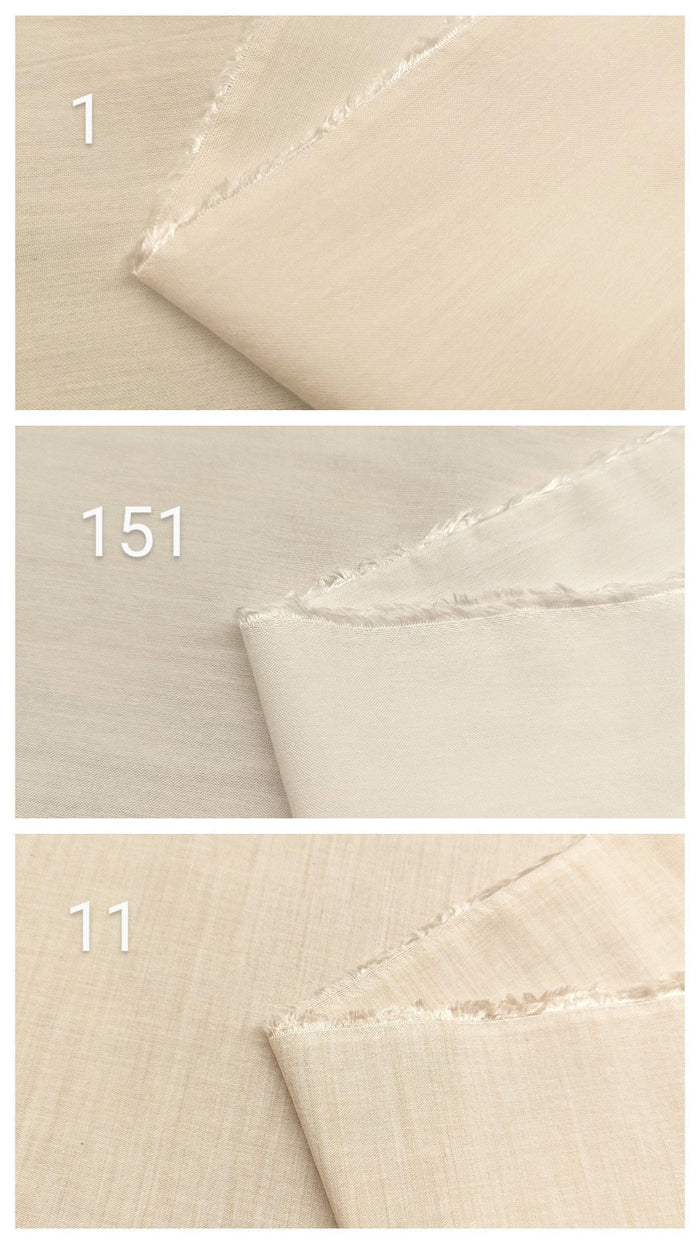 Sunwell - Organic Yarn Dyed Heathered Chambray Cotton/Tencel Fabric - Solid Beige