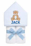 Teddy Bear Hooded Towel- Blue