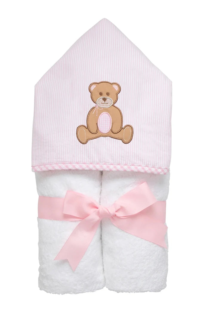 Teddy Bear Hooded Towel- Pink