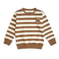 Teddy Bear Patch Striped Sweatshirt