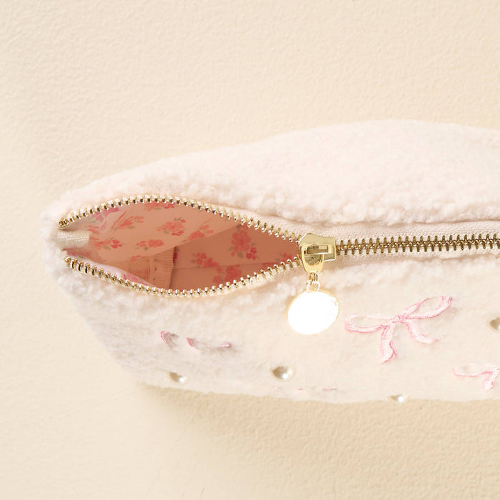 Teddy Pouch - Bows Pink